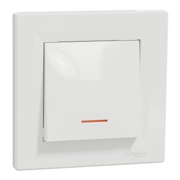EPH1400121 Schneider Electric Asfora 1P Switch 10AX Screwless, Locator Light, White