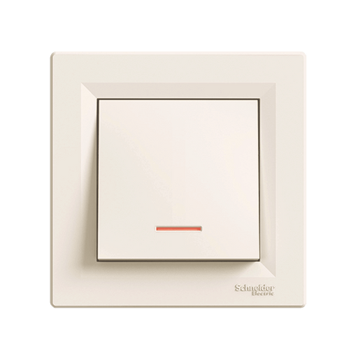 EPH1400123 Schneider Electric Asfora 1P Switch 10AX Screwless, Locator Light, Cream