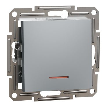 EPH1400162 Schneider Electric Asfora 1P Switch with Locator Light, Screwless Terminals, WO Frame, Steel