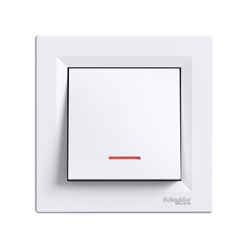 EPH1500121 Schneider Electric Asfora 1P 2Way Switch, 10AX Screwless, Locator Light, White