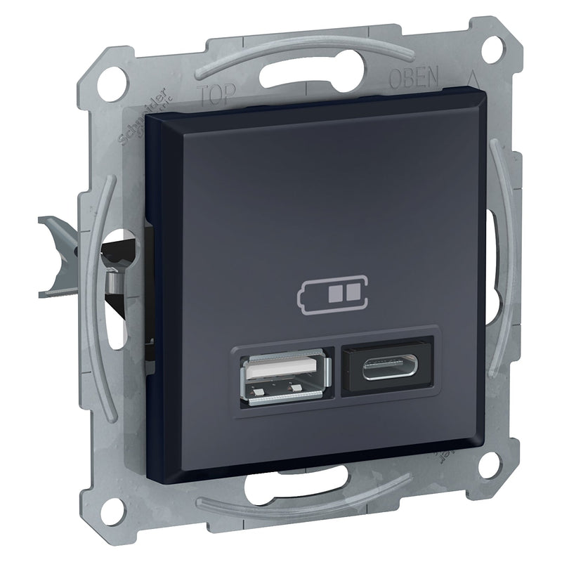 EPH2700371 Asfora - double USB charger 2.4 A - anthracite - Gabby Electric
