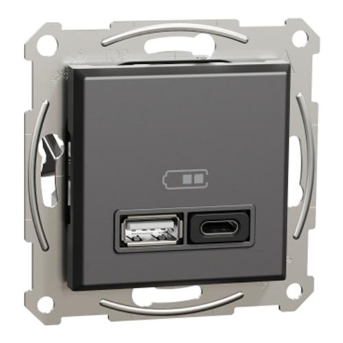 EPH2700471 Schneider Electric Asfora USB Charger A+C 3A 45W, Anthracite
