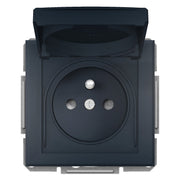 EPH2800671 Schneider Electric Asfora Single socket outlet with pin earth, anthracite IP44 - Gabby Electric