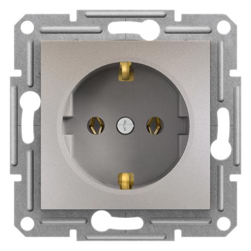 EPH2900169 Schneider Electric Asfora Single Socket Outlet with Side Earth, WO Frame, Bronze