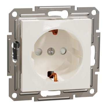 EPH2970223 Schneider Electric Asfora Single Socket Outlet with Side Earth, 16A WO Frame Cream