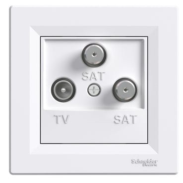 EPH3600121 Schneider Electric Asfora TV - SAT - SAT Ending Socket 1dB, White