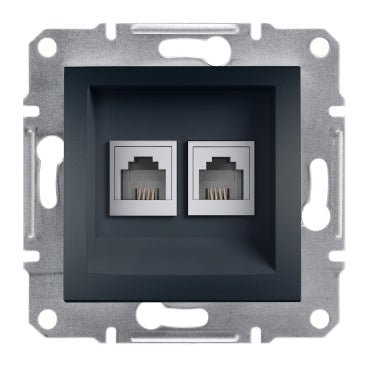 EPH4200171 Schneider Electric Asfora Double Telephone Socket RJ11, Anthracite