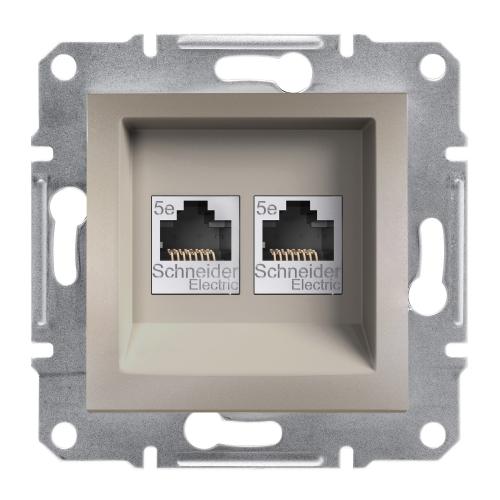 EPH4400169 Schneider Electric Asfora Double Data Socket - RJ45 Cat5 UTP Bronze