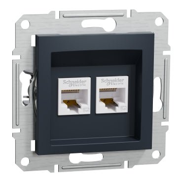 EPH4400171 Schneider Electric Asfora 2xRJ45 Cat5e UTP Socket, Anthracite