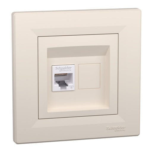 EPH4700123 Schneider Electric Asfora Single Data Socket RJ45 Cat.6 UTP, cream - Gabby Electric