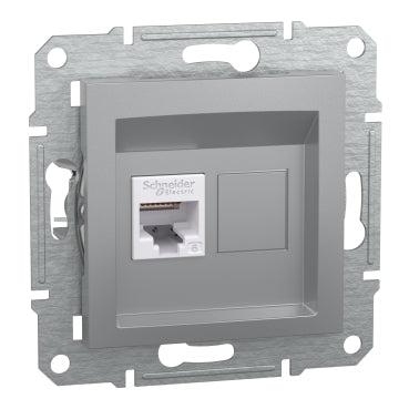 EPH4700161 Schneider Electric Asfora Data Socket UTP RJ45 Cat6, WO Frame, Aluminium