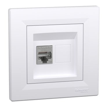 EPH5000121 Schneider Electric Asfora Data Socket RJ45 Cat5 STP, White - Gabby Electric