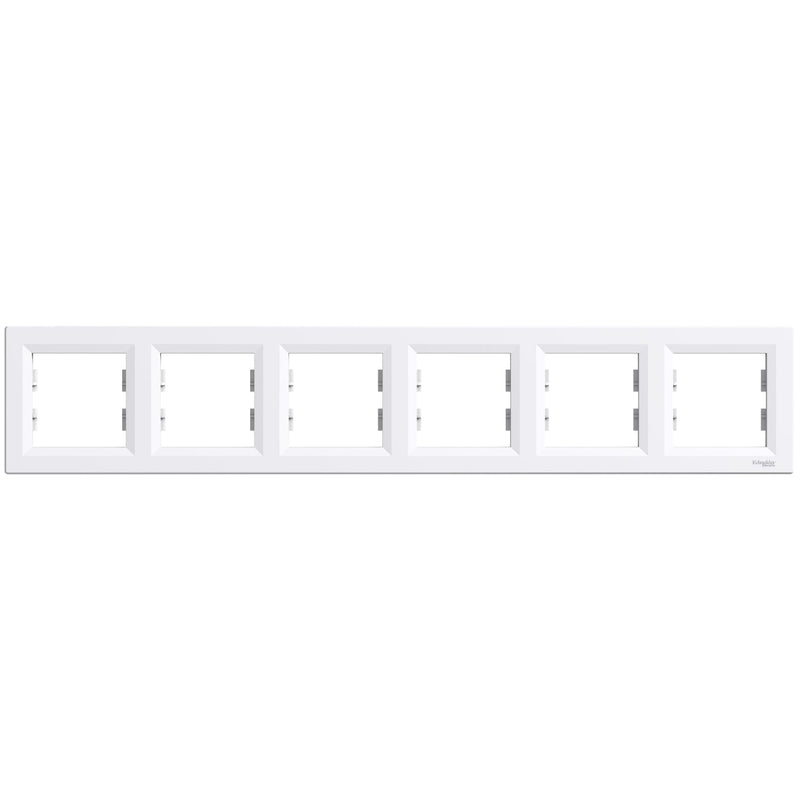 EPH5800621 Asfora - horizontal 6 - gang frame - white - Gabby Electric