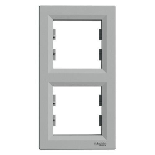 EPH5810261 Schneider Electric Asfora Vertical Frame 2 Gang, Aluminium