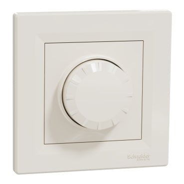 EPH6800123 Schneider Electric Asfora Rotary Dimmer Multiwire LED 230V 370W with Frame, Cream