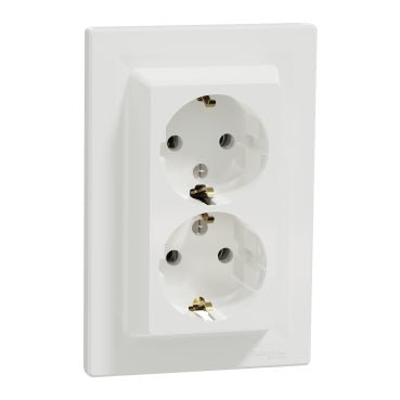 EPH9900121 Schneider Electric Asfora Double Socket - Outlet with Side Earth 16A White