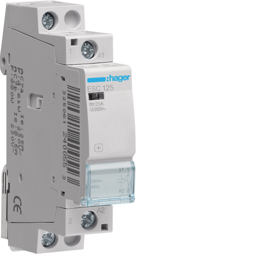 ESC125 Hager ESC Contactor 1P 25A 230VAC 1NA - Gabby Electric