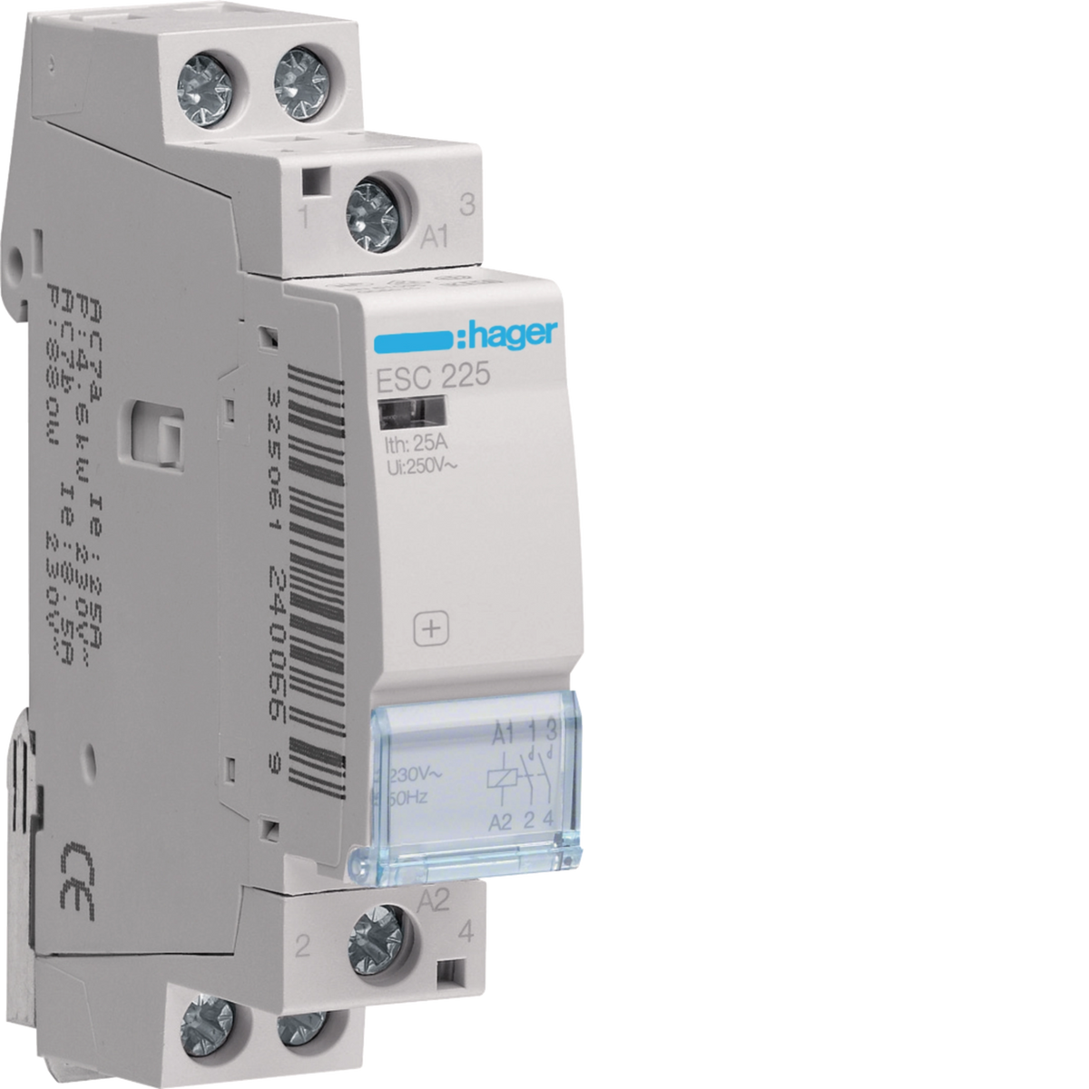 Hager ESC225 ESC Contactor 2P 25 A 230V AC Coil — Gabby Electric
