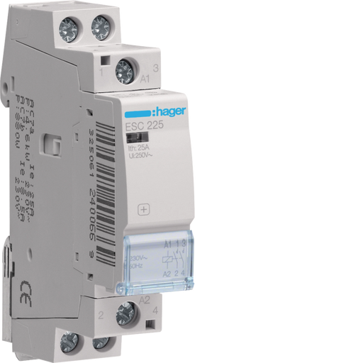 ESC225 Hager ESC Contactor 2P 25A 230VAC 2NA - Gabby Electric