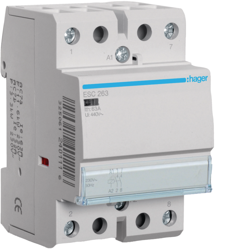 ESC263 Hager ESC Contactor 2P 63A 230VAC 2NA - Gabby Electric