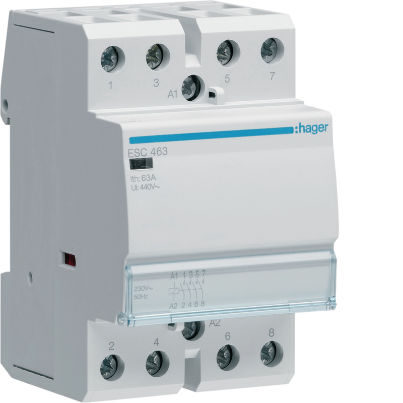 ESC463 Hager ESC Contactor 4P 63A 230VAC 4NA - Gabby Electric