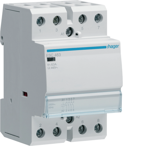 ESC463 Hager ESC Contactor 4P 63A 230VAC 4NA - Gabby Electric