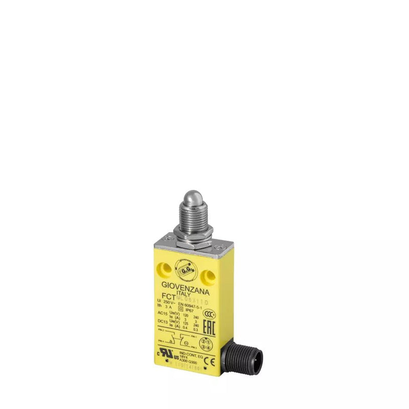 FCTML06Z11D Giovenzana Pre - wired thermoplastic limit switch din holes - m12 - Gabby Electric