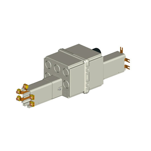 Giovenzana TR6008A4W in-line feed box for TR60 busbar, 4 pre-mounted copper conductors