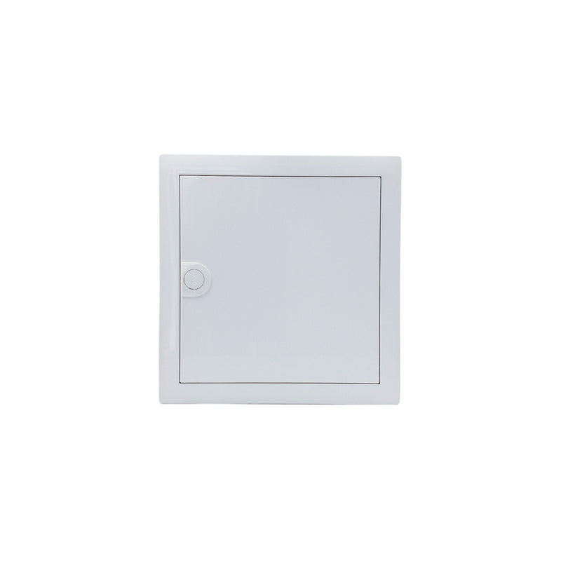 HL12P01 pre-wired distribution board, Hager Volta IP30 flush enclosure, closed white steel door