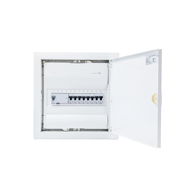 HL12P02 12-module pre-wired 3-phase distribution board, Legrand RX3 RCD and B16 MCBs