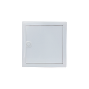 HL12P02 pre-wired distribution board, Hager Volta IP30 flush enclosure, closed white steel door