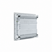 HL12P02 Hager Volta flush distribution board enclosure, rear view with cable knockouts