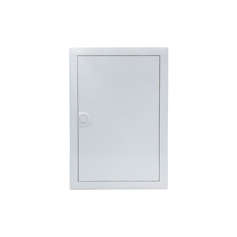 HL24P01 pre-wired distribution board, Hager Volta IP30 flush enclosure, closed white steel door