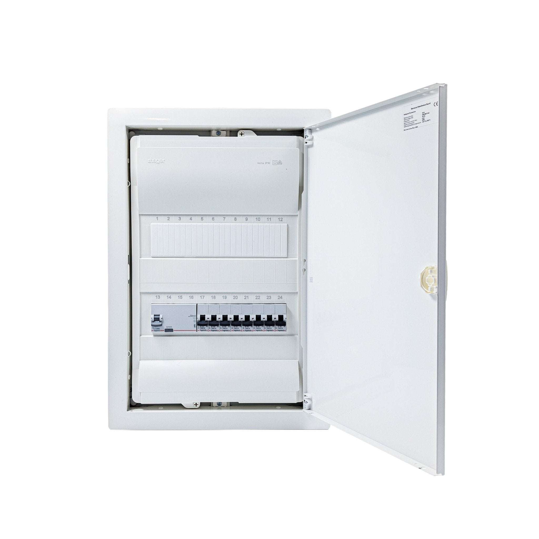 HL24P02 24-Module Pre-Wired 3-Phase Distribution Board 40A RCD IP30 ...