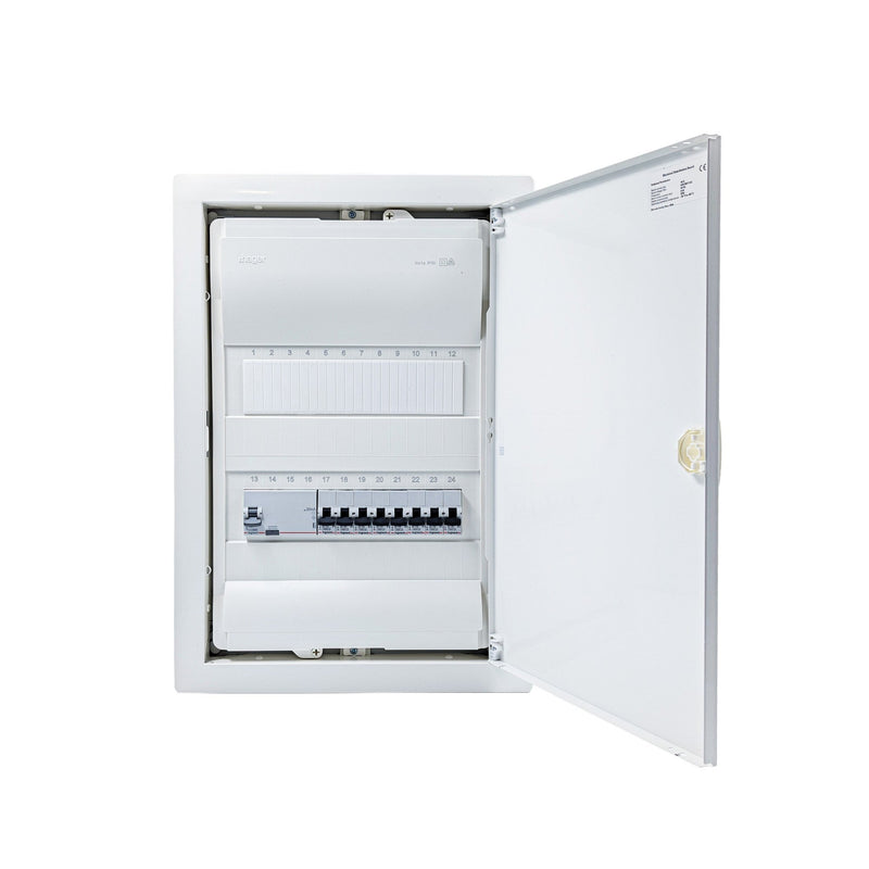 HL24P02 24-module pre-wired 3-phase distribution board, Legrand RX3 RCD and B16 MCBs