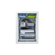 HL24P04 distribution board internal wiring, 3-phase busbar comb, neutral and earth bars with Type 1+2 SPD