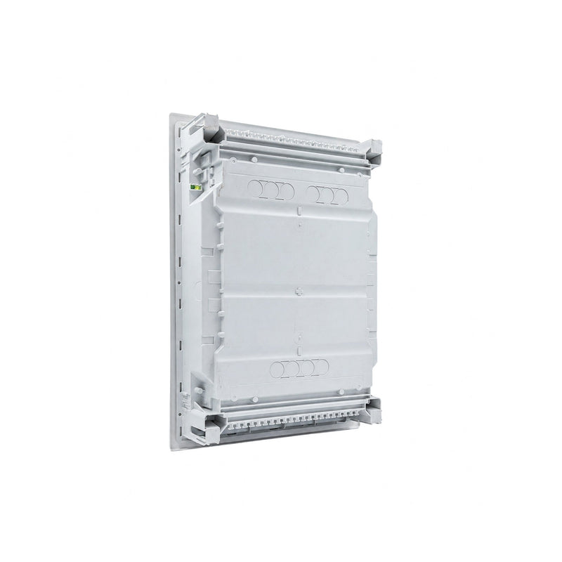 HL24P04 Hager Volta flush distribution board enclosure, rear view with cable knockouts