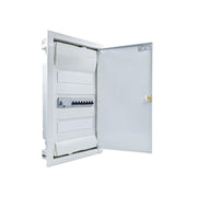 Hager Volta 36-module pre-wired distribution board, door open, Legrand RX3 RCD and B16 MCBs