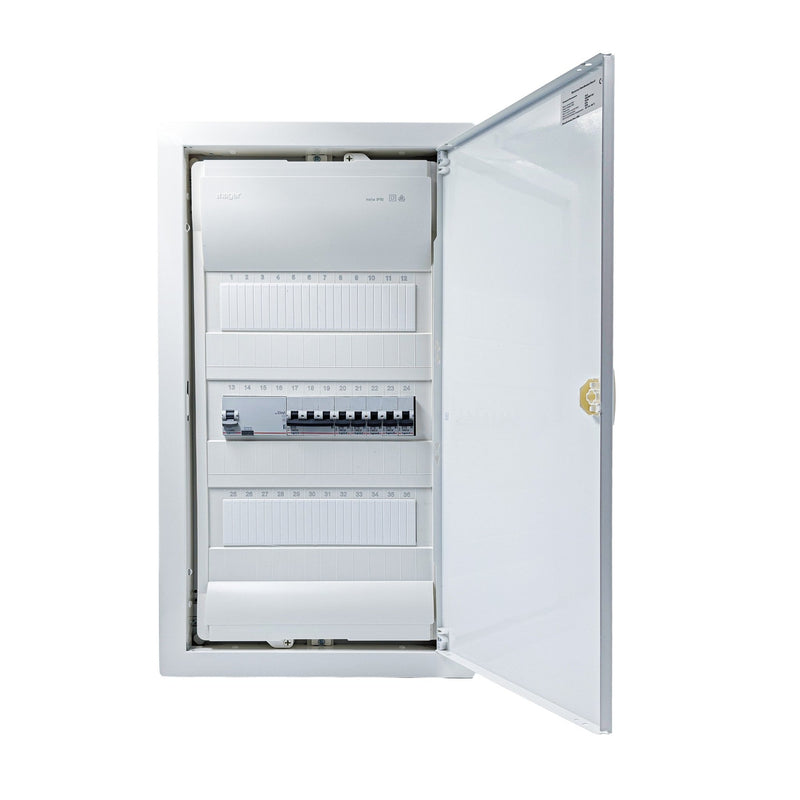 HL36P01 36-module pre-wired 3-phase distribution board, Legrand RX3 RCD and B16 MCBs