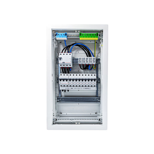 HL36P02 distribution board internal wiring, 3-phase busbar comb, neutral and earth bars