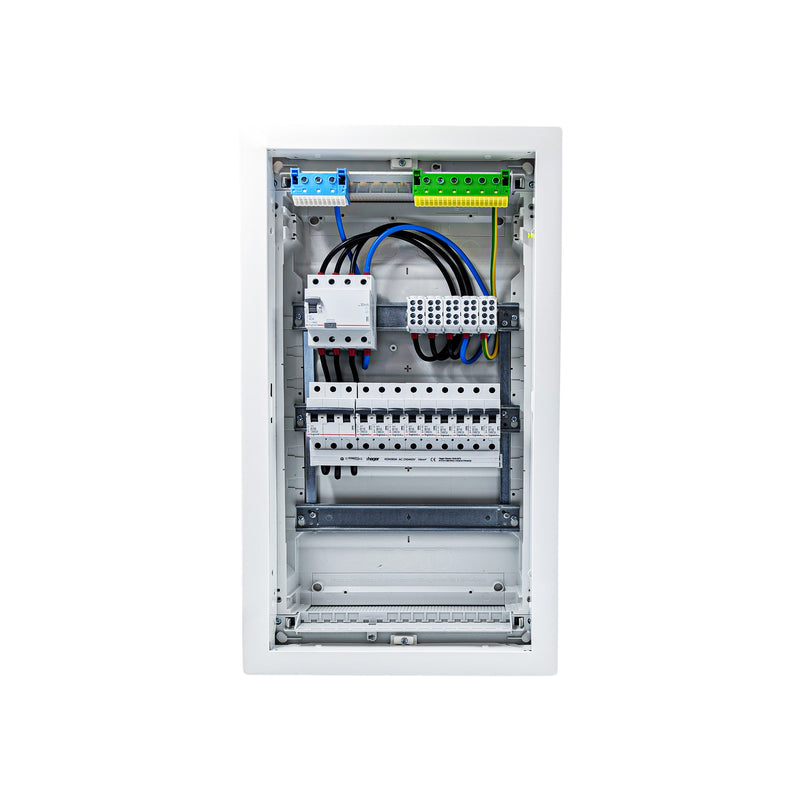 HL36P02 distribution board internal wiring, 3-phase busbar comb, neutral and earth bars