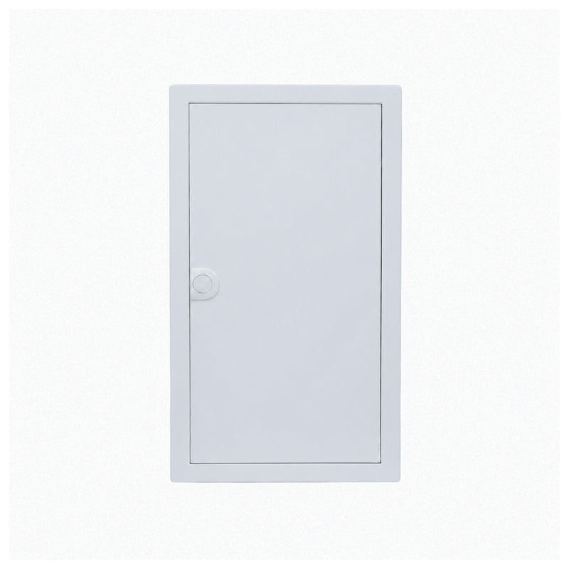 HL36P04 pre-wired distribution board, Hager Volta IP30 flush enclosure, closed white steel door