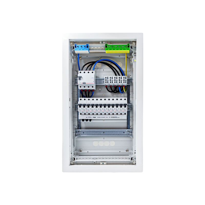 HL36P04 distribution board internal wiring, 3-phase busbar comb, neutral and earth bars
