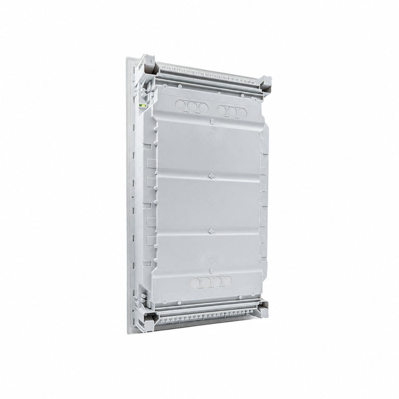 HL36P06 Hager Volta flush distribution board enclosure, rear view with cable knockouts