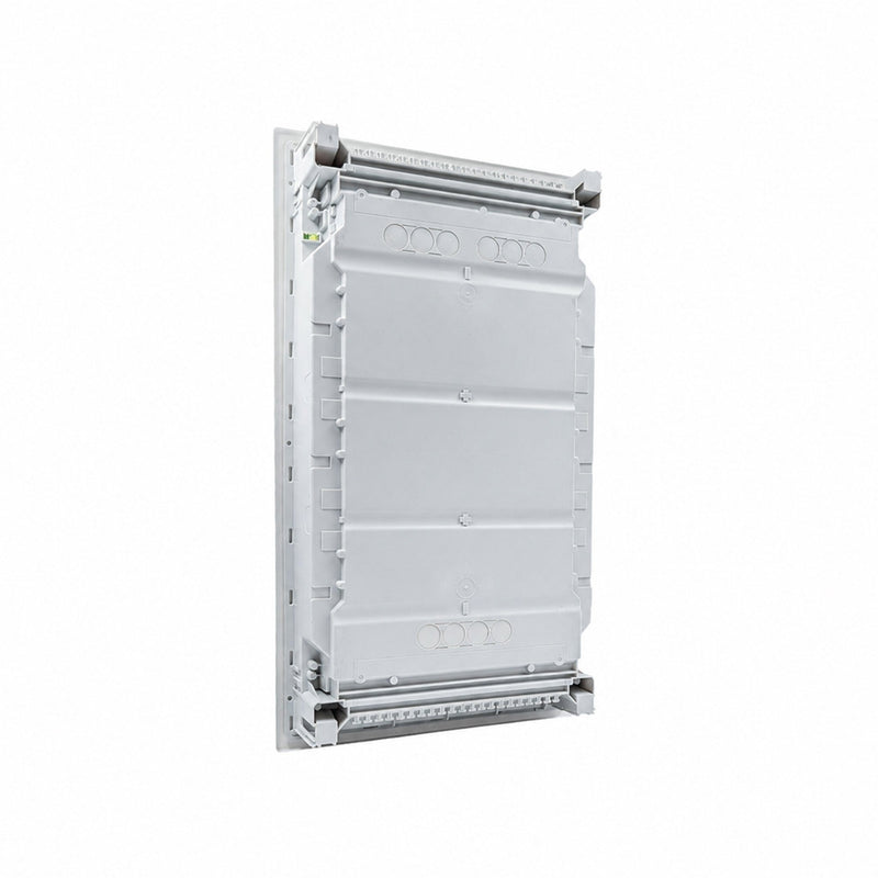 HL36P08 Hager Volta flush distribution board enclosure, rear view with cable knockouts