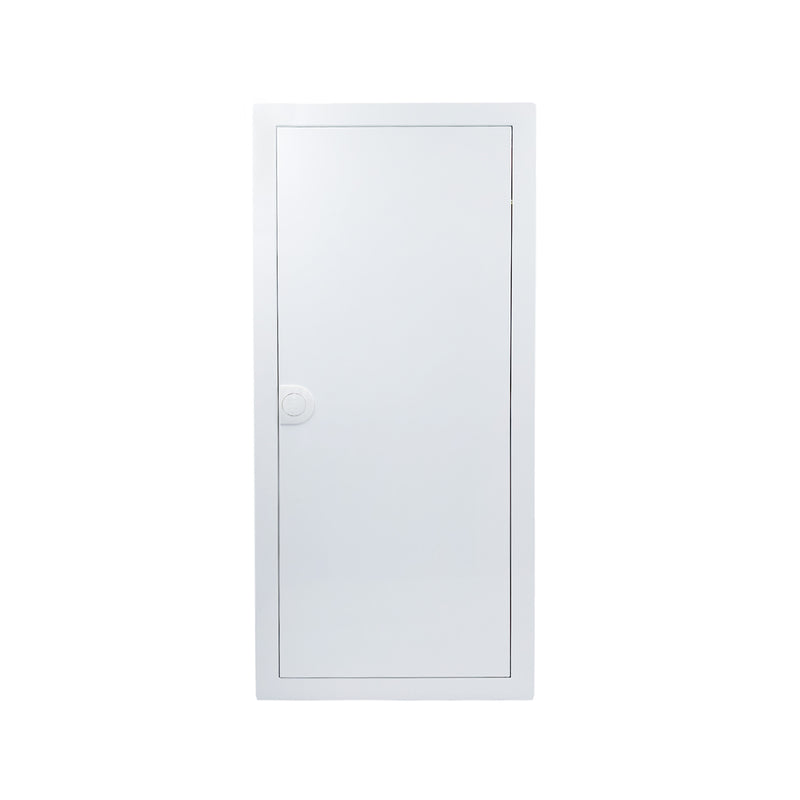 HL48P01 pre-wired distribution board, Hager Volta IP30 flush enclosure, closed white steel door
