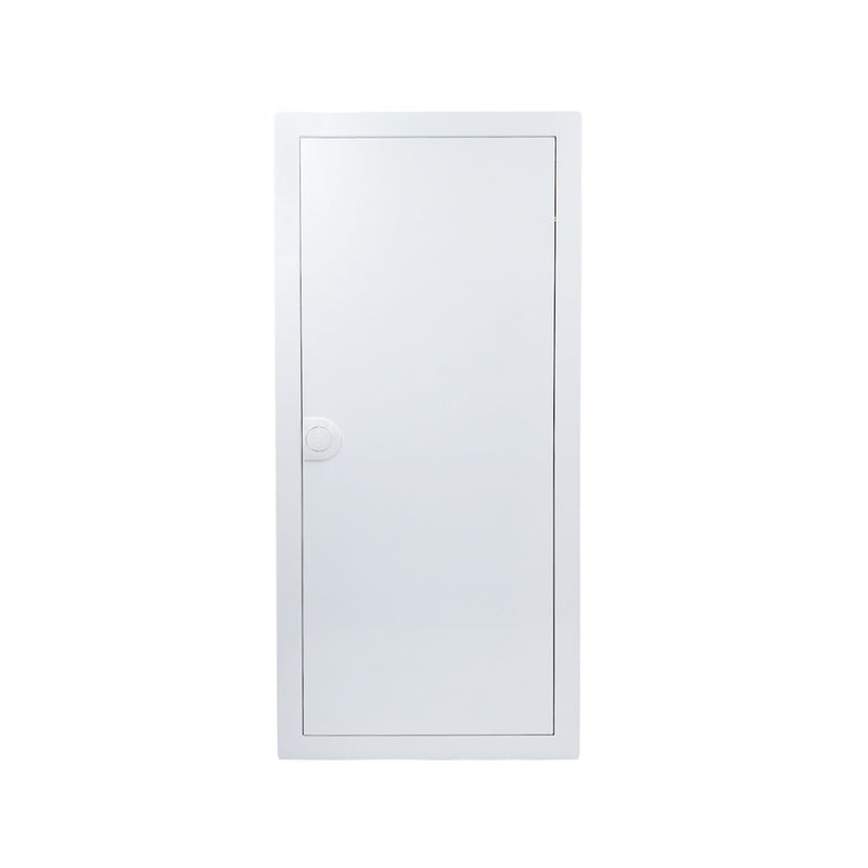 HL48P01 pre-wired distribution board, Hager Volta IP30 flush enclosure, closed white steel door