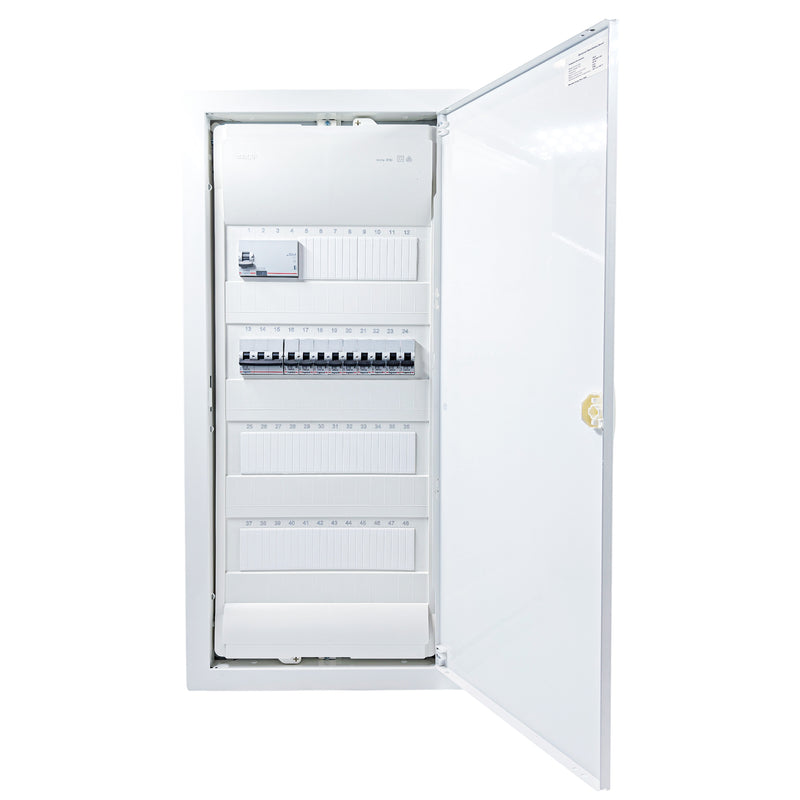HL48P02 48-module pre-wired 3-phase distribution board, Legrand RX3 RCD and B16 MCBs