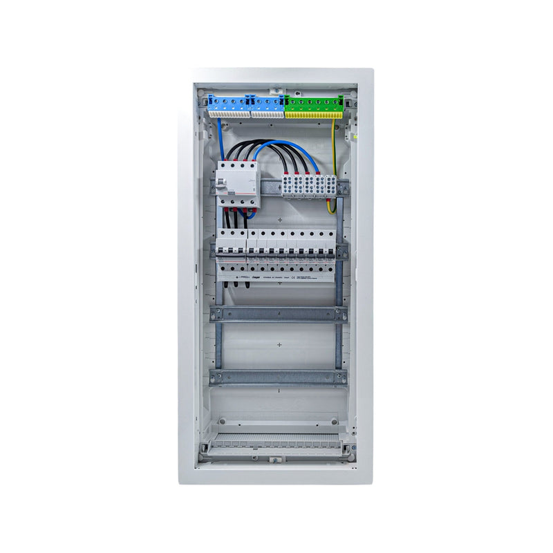 HL48P02 distribution board internal wiring, 3-phase busbar comb, neutral and earth bars