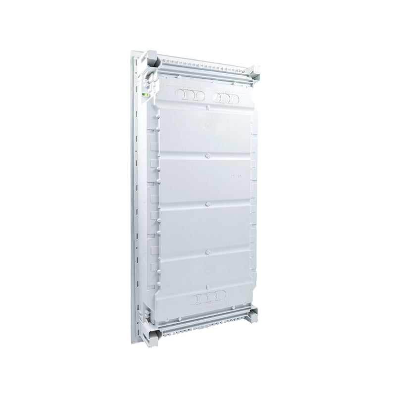 HL48P03 Hager Volta flush distribution board enclosure, rear view with cable knockouts